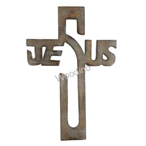 Woodino Jesus Christ Wooden Cross Wall Hanger