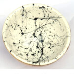 Woodino Plain Wooden Epoxy Resin Waterproof Black White Bowl (Size- 4 inch)