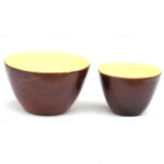 Woodino Plain Choco Wooden Bowl Combo Pack(Size- 4 inch & 5 inch)