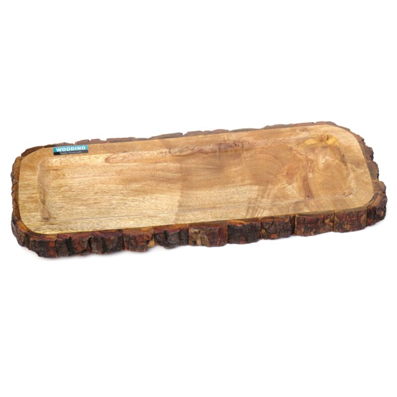 Wooden Logs Bakkal Platter, Serving tray, Mango Wood Platter to serve Pizza(15x7x1 Inches)