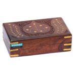 Woodino Jewellery Box II Sheesham Wood Hand carved Box with flower design